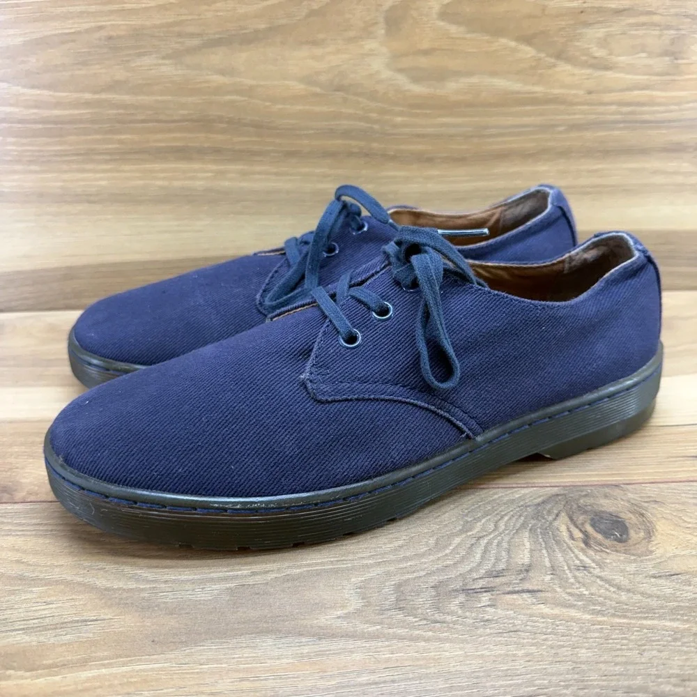 Dr Martens‎ Delray Canvas Navy Blue Mens 9 Low Top Sneaker Casual Minimalist